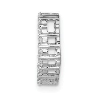 14K Weißgold 3/8ct. Echt Diamant Kreis Kette Anhänger