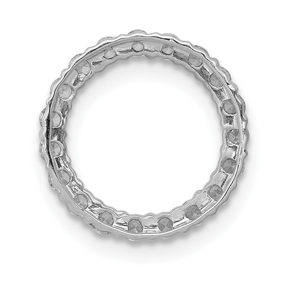 14K Weißgold 3/8ct. Echt Diamant Kreis Kette Anhänger