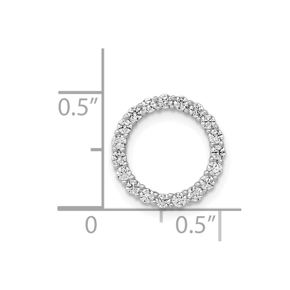 14K Weißgold 3/8ct. Echt Diamant Kreis Kette Anhänger
