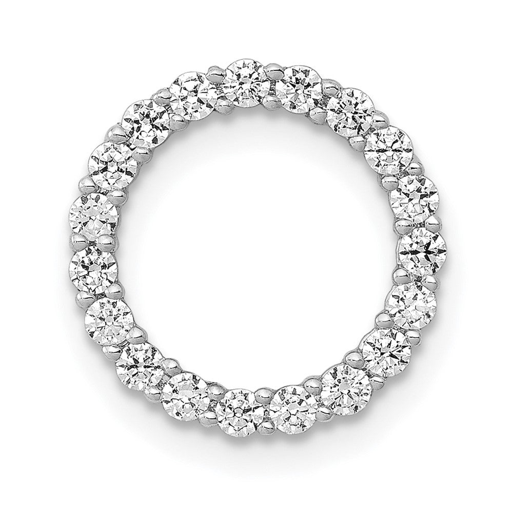 14K Weißgold 3/8ct. Echt Diamant Kreis Kette Anhänger