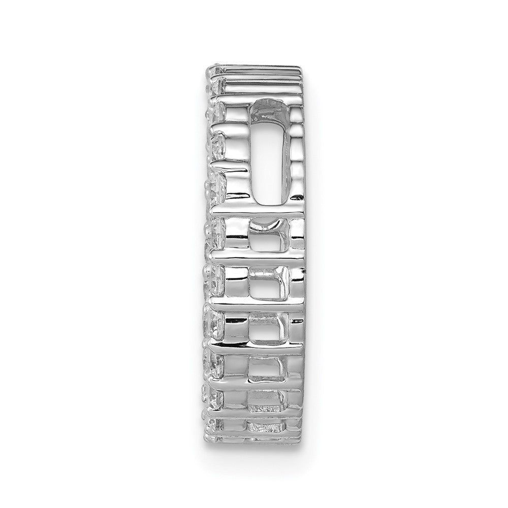 14K Weißgold Kreis-Gleitanhänger mit 0,5 ct. Laborgezüchteten Diamanten VS/SI+ G+ an Kette
