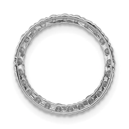 14K Weißgold Kreis-Gleitanhänger mit 0,5 ct. Laborgezüchteten Diamanten VS/SI+ G+ an Kette