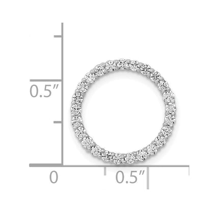14K Weißgold 1/2ct. Echt Diamant Kreis Kette Anhänger