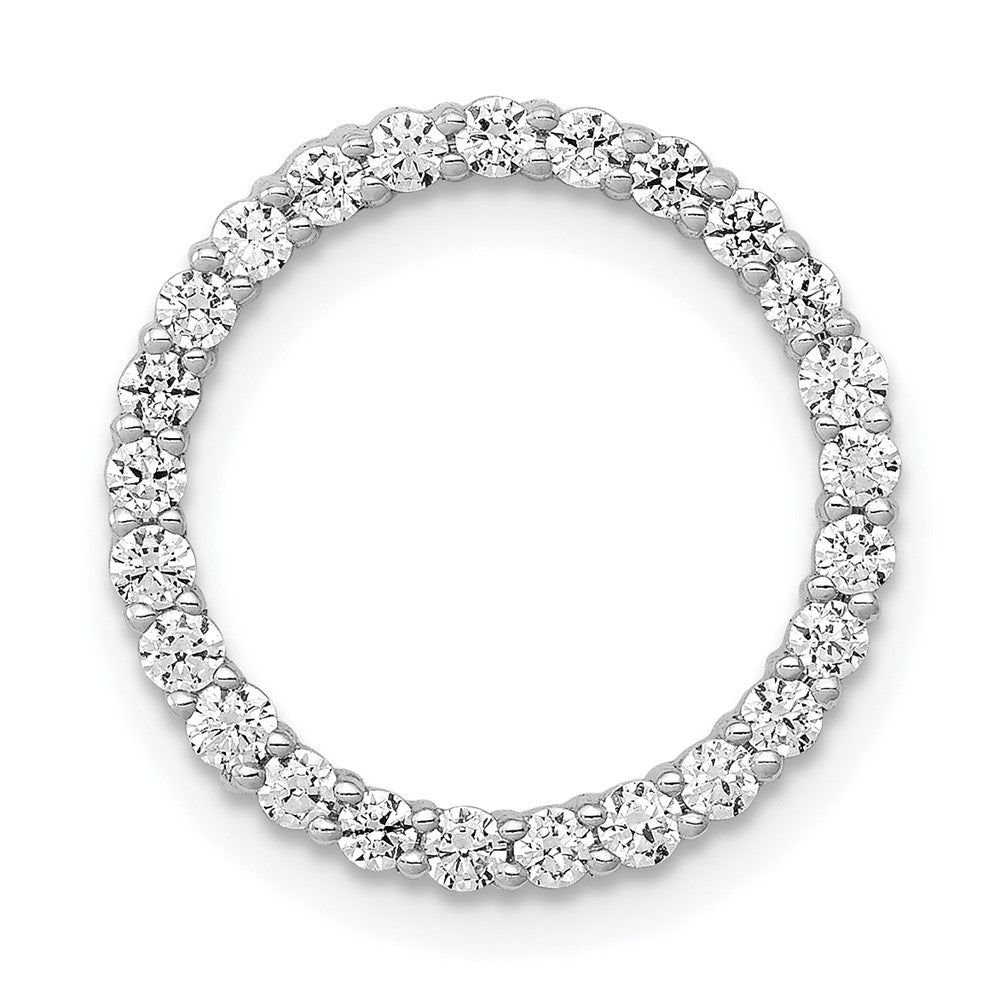 14K Weißgold Kreis-Gleitanhänger mit 0,5 ct. Laborgezüchteten Diamanten VS/SI+ G+ an Kette