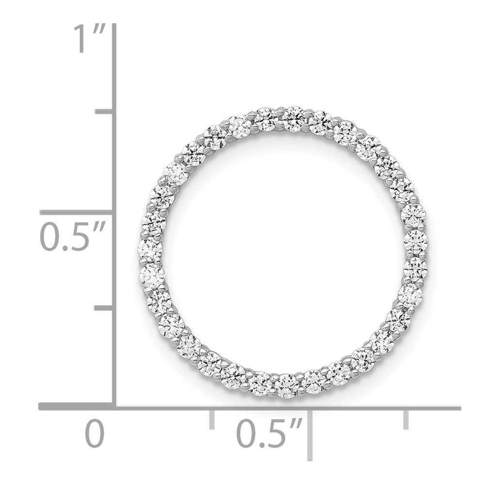 14K Weißgold 5/8ct. Echt Diamant Kreis Kette Anhänger