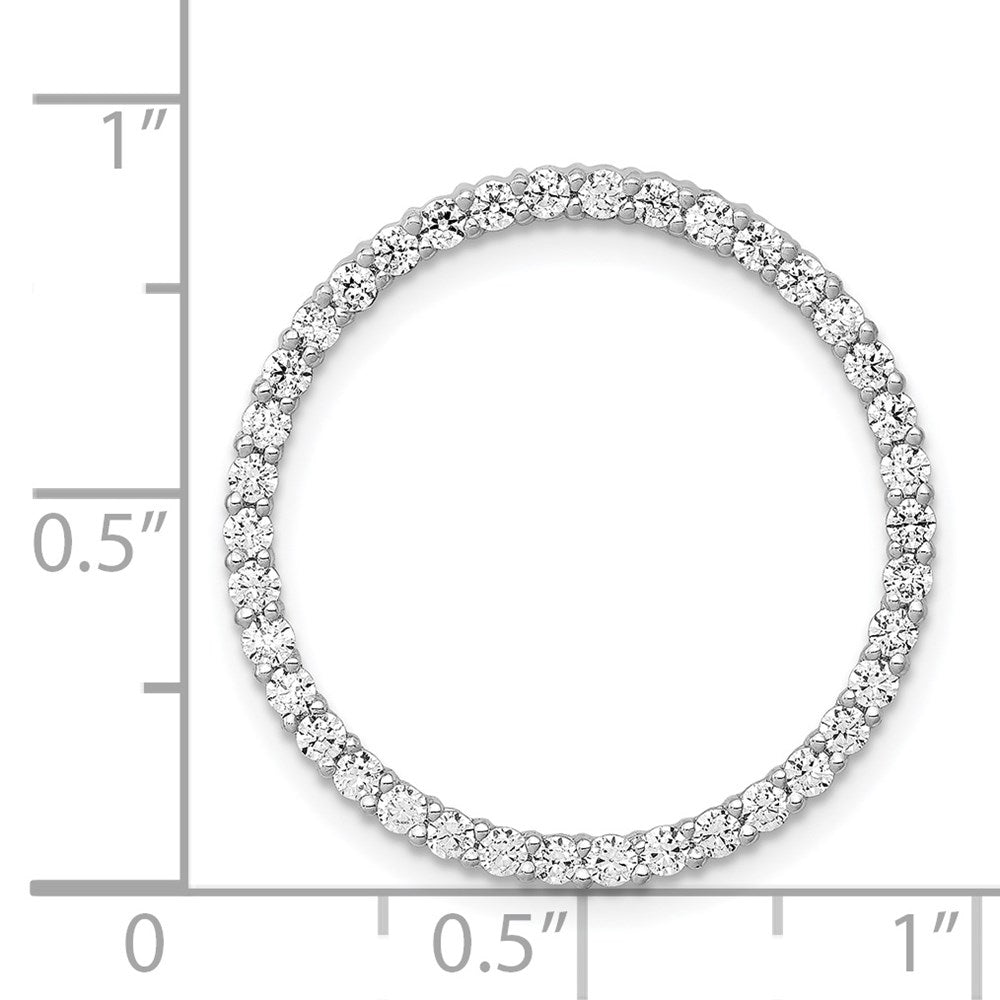 14K Weißgold 3/4ct. Echt Diamant Kreis Kette Anhänger