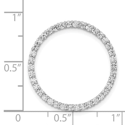 14K Weißgold 3/4ct. Echt Diamant Kreis Kette Anhänger