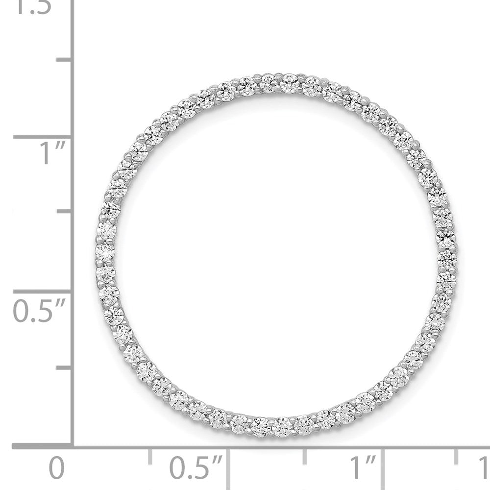 14K Weißgold 1ct. Echt Diamant Kreis Kette Anhänger
