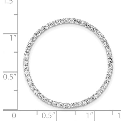 14K Weißgold 1ct. Echt Diamant Kreis Kette Anhänger
