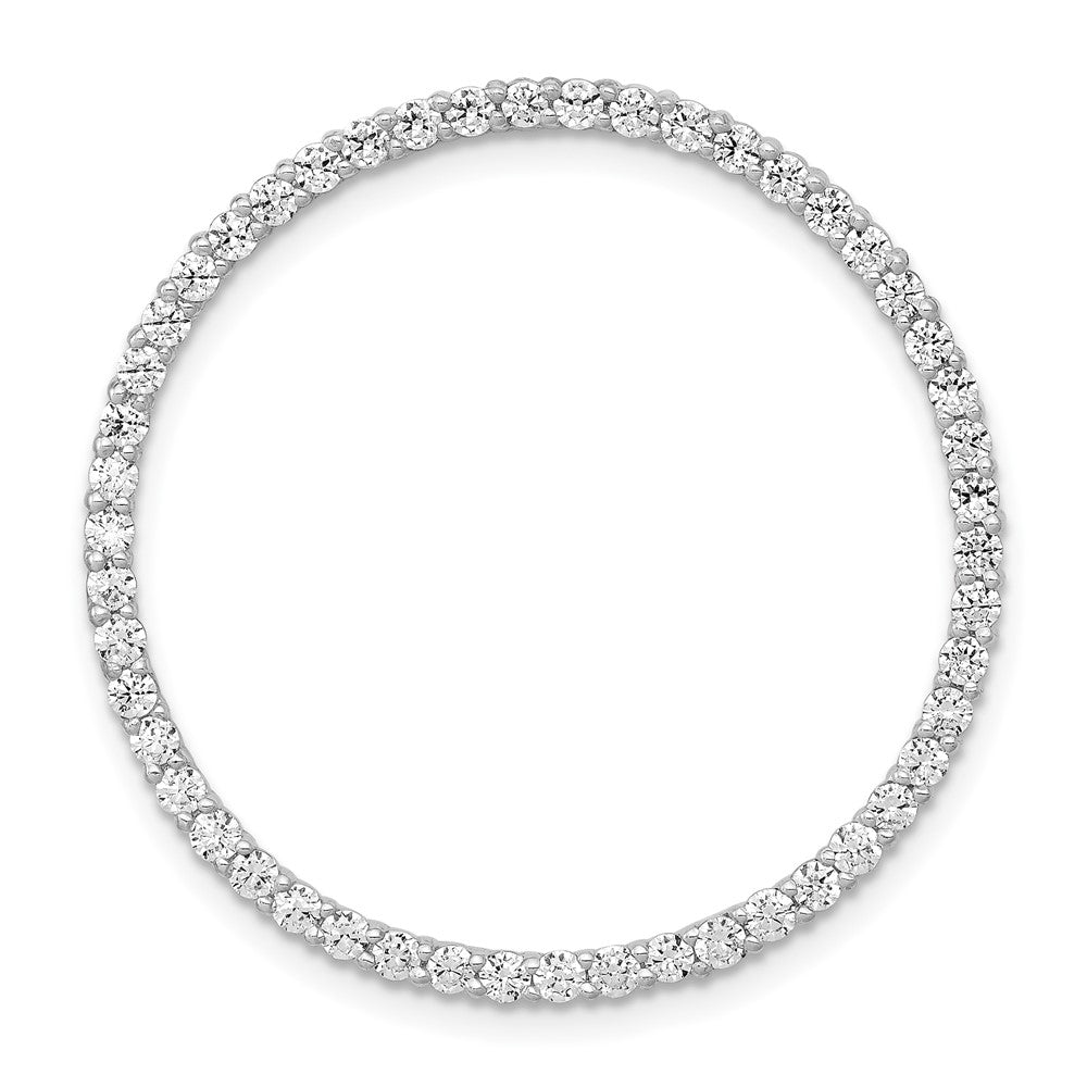 14K Weißgold 1 ct. Laborgezüchteter Diamant VS/SI+ G+ Kreisketten-Gleitanhänger