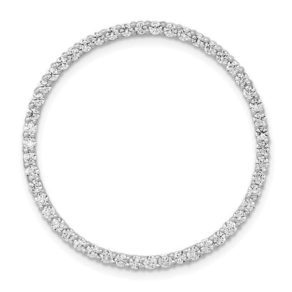 14K Weißgold 1 ct. Laborgezüchteter Diamant VS/SI+ G+ Kreisketten-Gleitanhänger