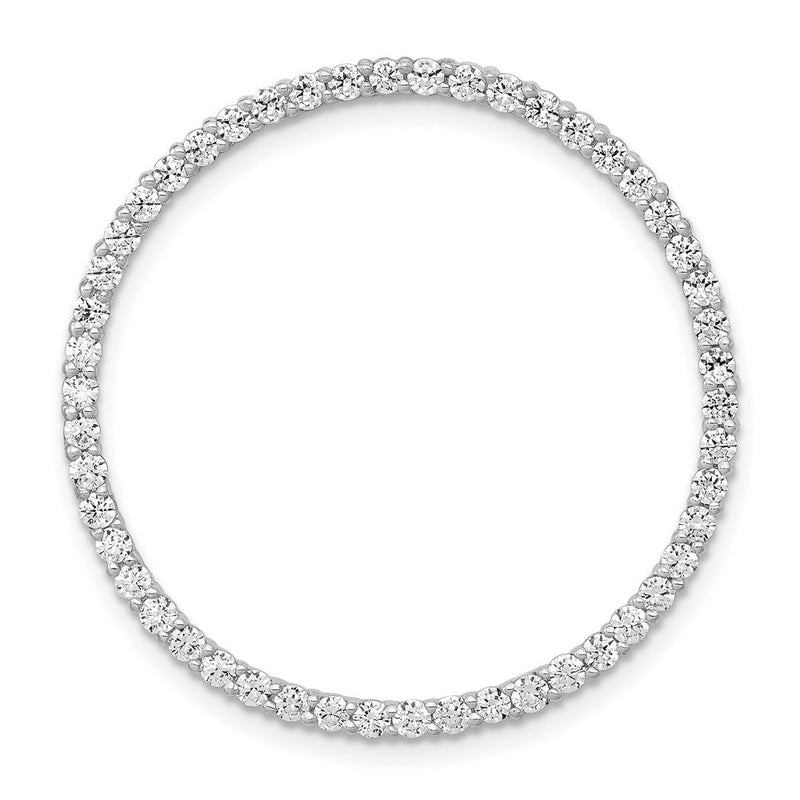 14K Weißgold 1 ct. Laborgezüchteter Diamant VS/SI+ G+ Kreisketten-Gleitanhänger