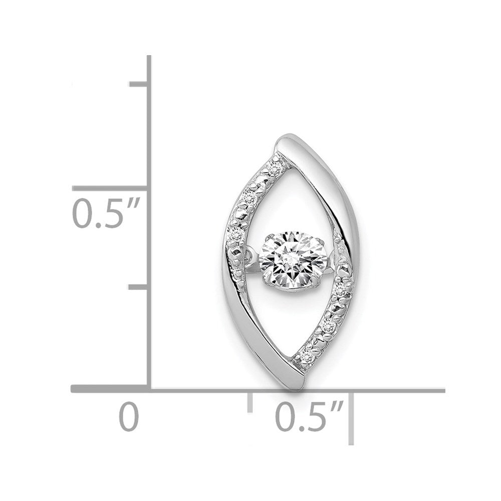 14K Weißgold 1/3ct. Moving Echt Diamant Kette Anhänger