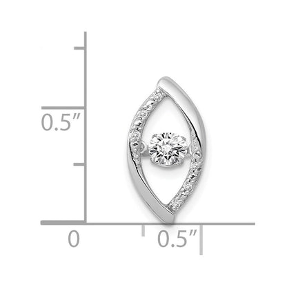 14K Weißgold 1/3ct. Moving Echt Diamant Kette Anhänger