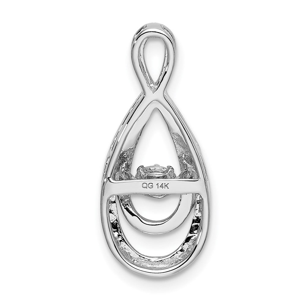 14K Weißgold Infinity-Gleitanhänger mit 0,25 ct. echten beweglichen Diamanten
