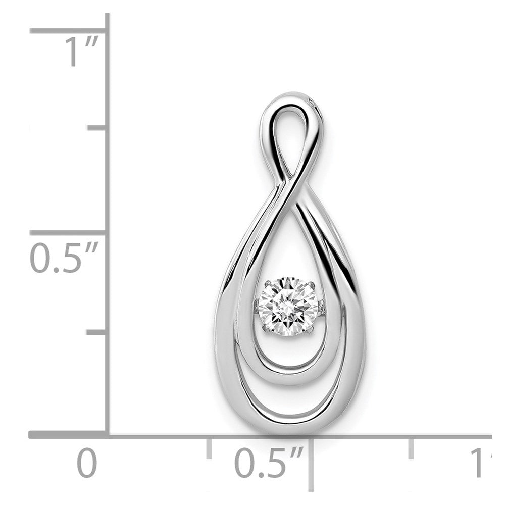 14K Weißgold Infinity-Gleitanhänger mit 0,25 ct. echten beweglichen Diamanten