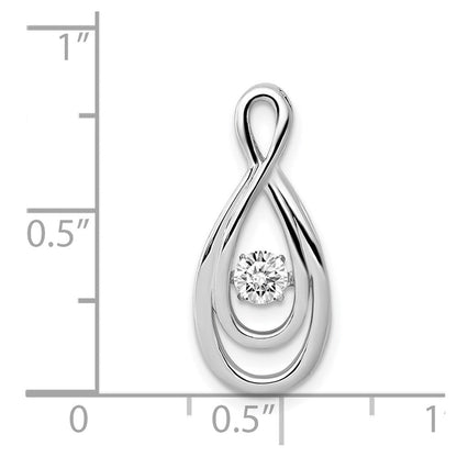 14K Weißgold Infinity-Gleitanhänger mit 0,25 ct. echten beweglichen Diamanten