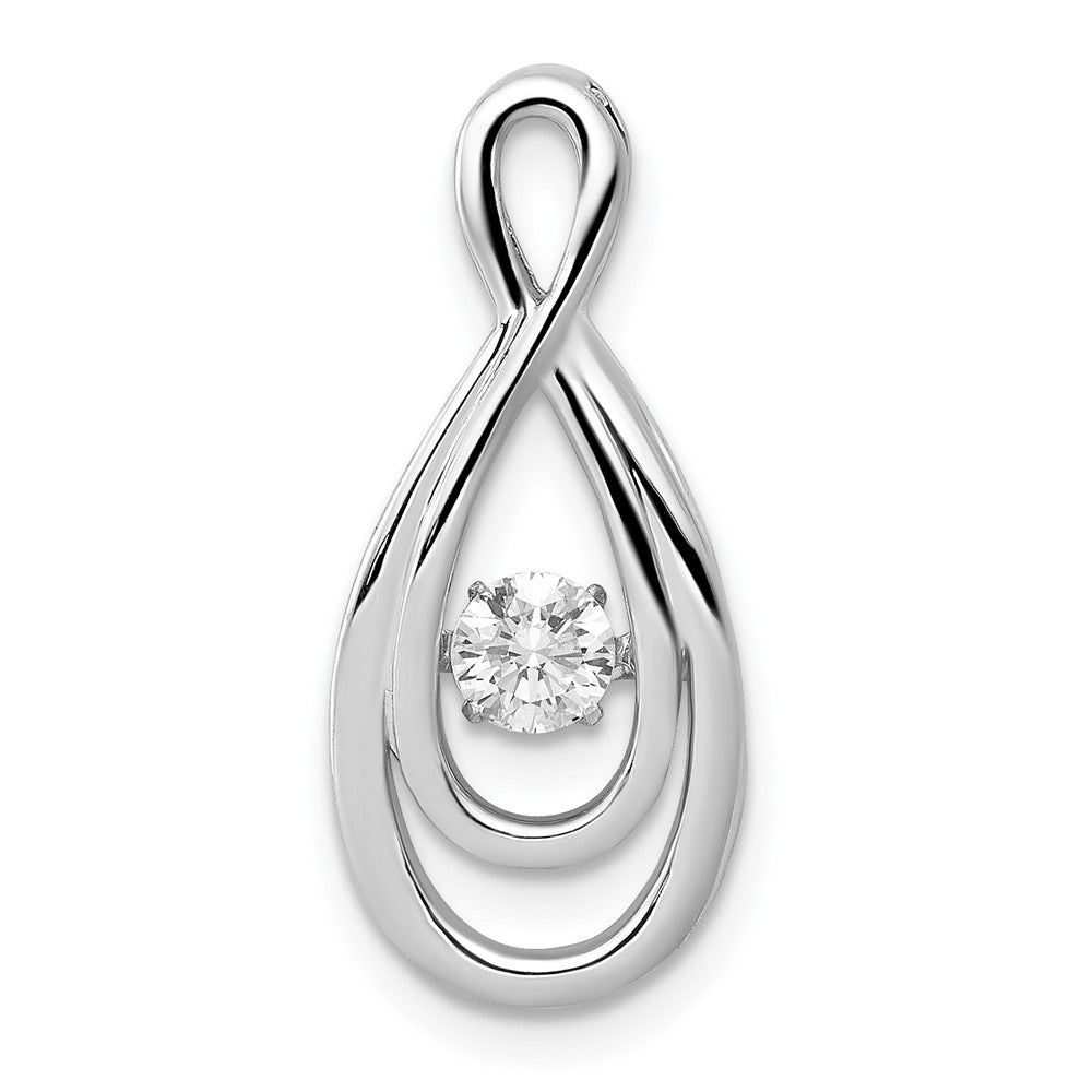 14K Weißgold Infinity-Gleitanhänger mit 0,25 ct. echten beweglichen Diamanten