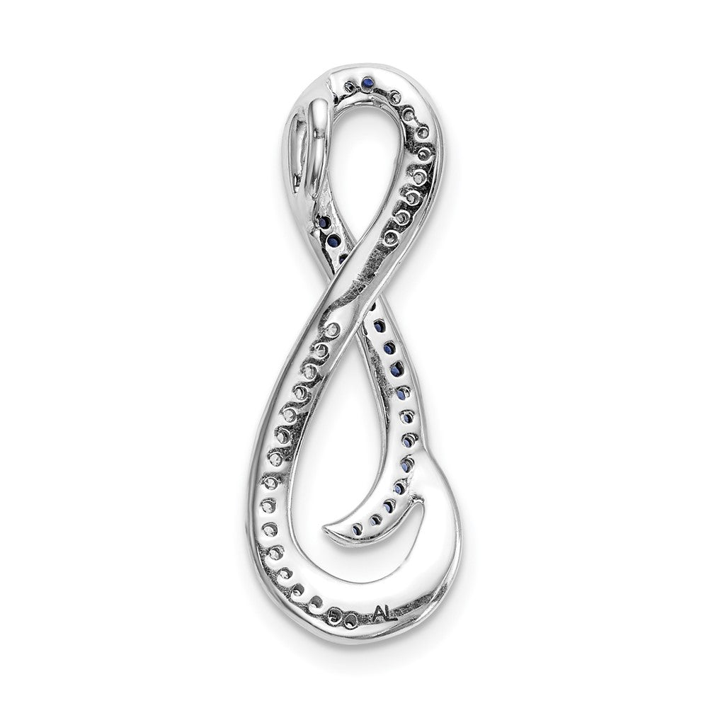14K Weißgold 14K Weißgold 1/5ct. Diamant/blue Diamant Unendlichkeit Kette Anhänger