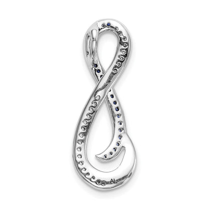 14K Weißgold 14K Weißgold 1/5ct. Diamant/blue Diamant Unendlichkeit Kette Anhänger