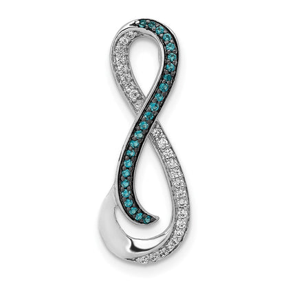 14K Weißgold 14K Weißgold 1/5ct. Diamant/blue Diamant Unendlichkeit Kette Anhänger