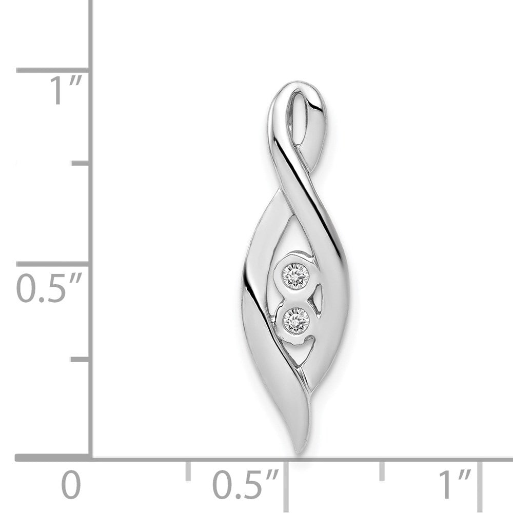 14K Weißgold 0,05 ct. Echter Diamant Gleitanhänger