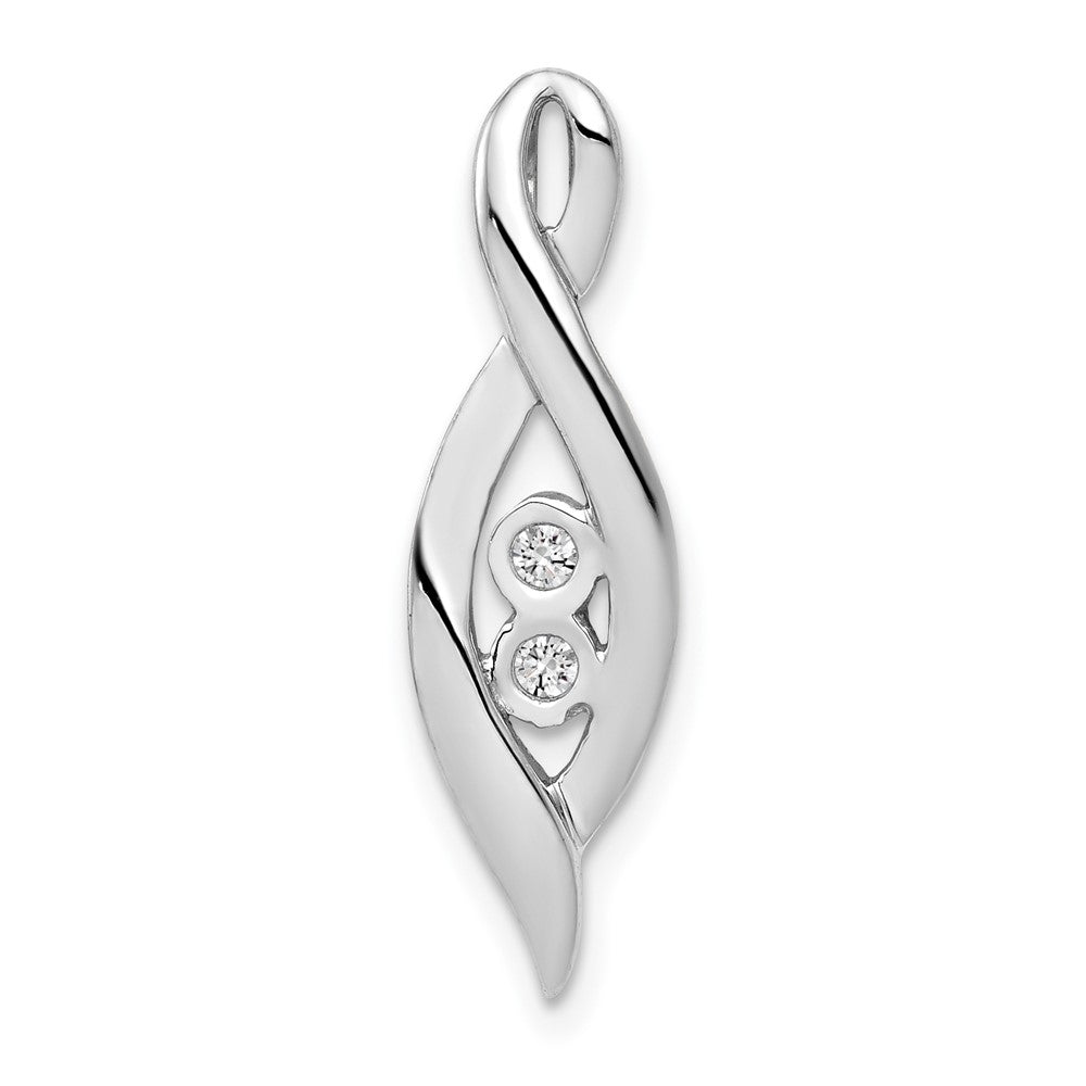 14K Weißgold 0,05 ct. Echter Diamant Gleitanhänger