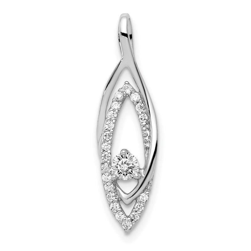 14K Weißgold Gleitanhänger mit 0,2 ct. echten Diamanten