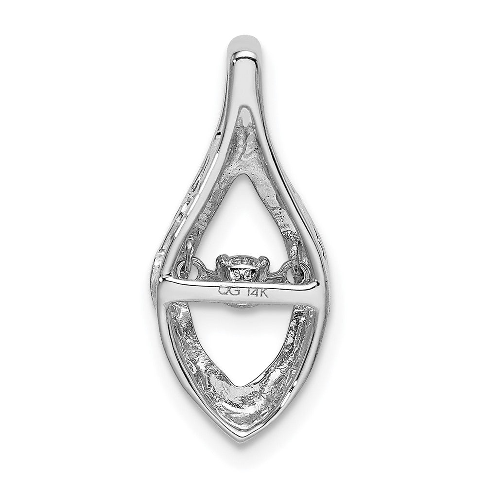 14 Karat Weißgold Gleitanhänger mit 0,1 ct. echten beweglichen Diamanten