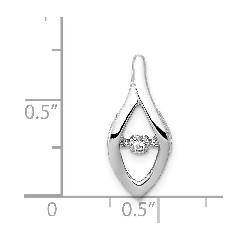 14 Karat Weißgold Gleitanhänger mit 0,1 ct. echten beweglichen Diamanten