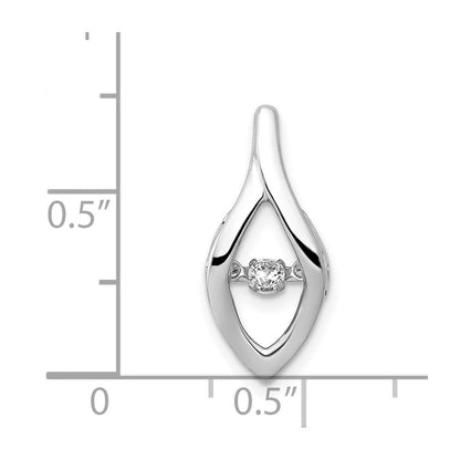 14 Karat Weißgold Gleitanhänger mit 0,1 ct. echten beweglichen Diamanten