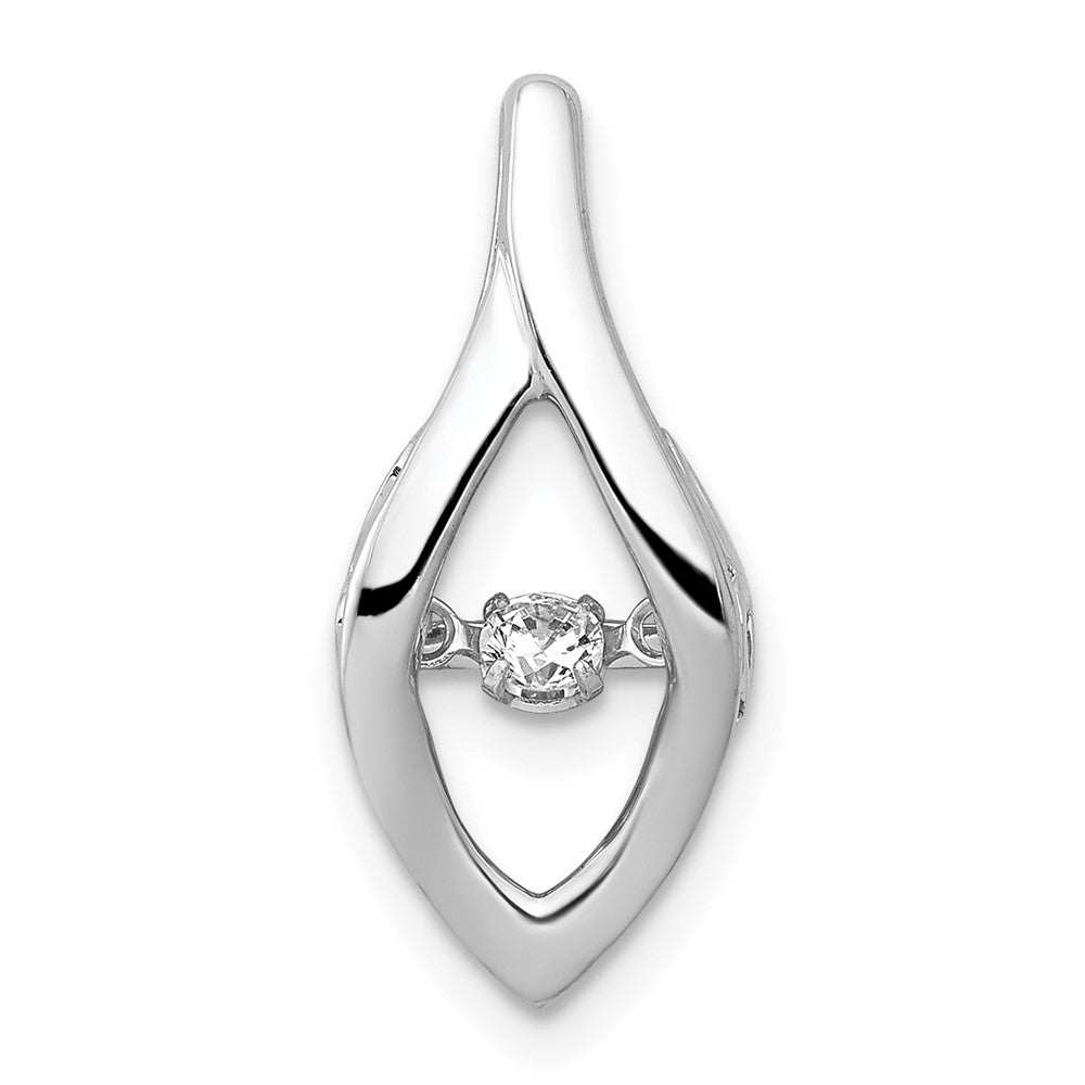 14 Karat Weißgold Gleitanhänger mit 0,1 ct. echten beweglichen Diamanten