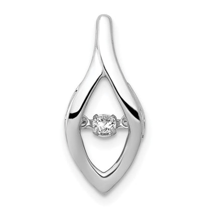 14 Karat Weißgold Gleitanhänger mit 0,1 ct. echten beweglichen Diamanten