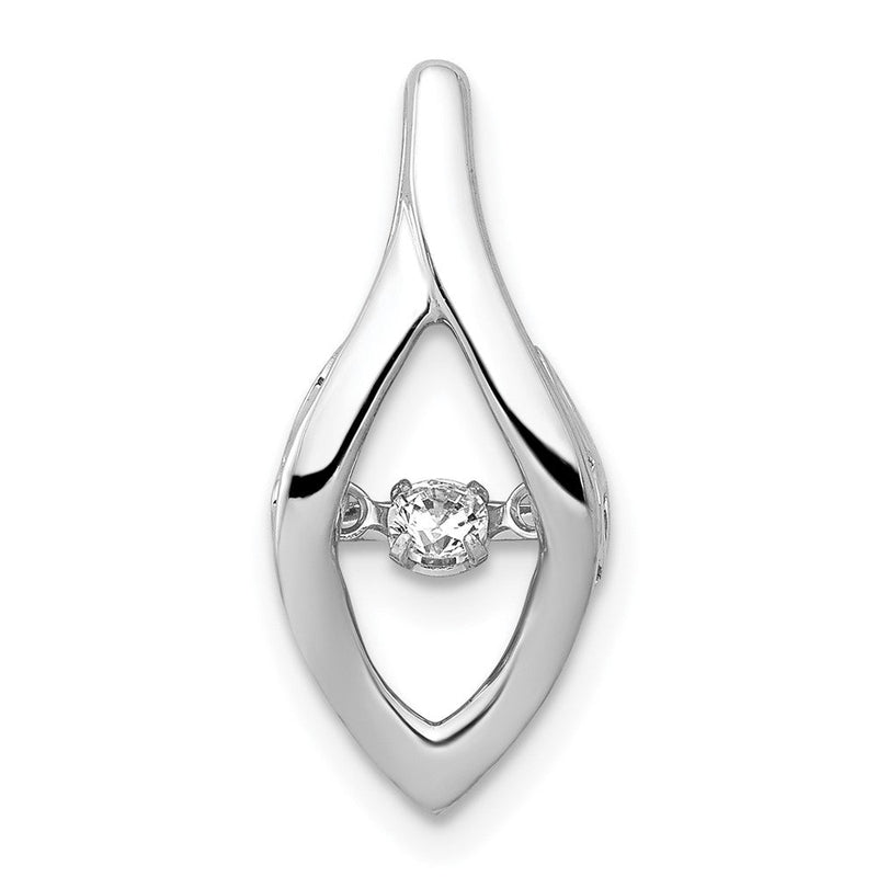 14 Karat Weißgold Gleitanhänger mit 0,1 ct. echten beweglichen Diamanten