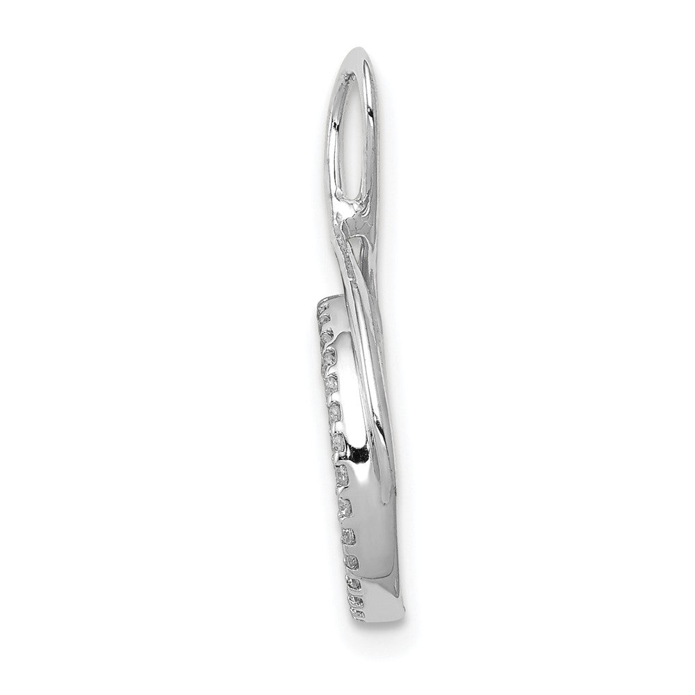 14K Weißgold Gleitanhänger an Kette, Modisches Kreis-Design mit Dangle, 0,10 ct. im Labor gezüchtete Diamanten VS/SI+ G+