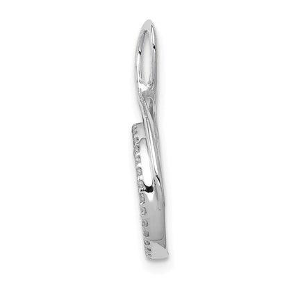 14K Weißgold Gleitanhänger an Kette, Modisches Kreis-Design mit Dangle, 0,10 ct. im Labor gezüchtete Diamanten VS/SI+ G+