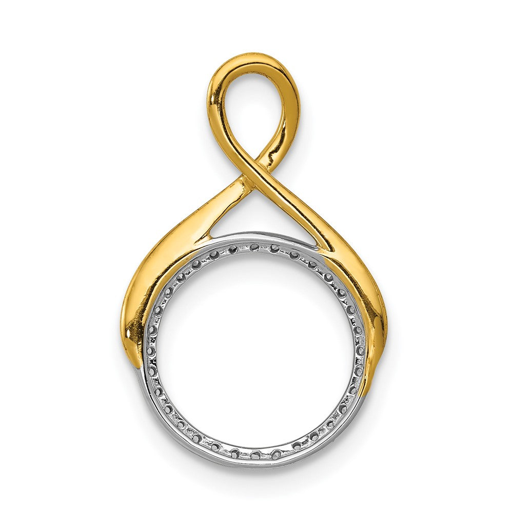 14K Bicolor 0,10 ct. Laborgezüchteter Diamant VS/SI+ G+ Fashion-Kreis-Dangle-Ketten-Gleitanhänger
