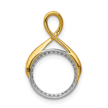 14K Bicolor 0,10 ct. Laborgezüchteter Diamant VS/SI+ G+ Fashion-Kreis-Dangle-Ketten-Gleitanhänger