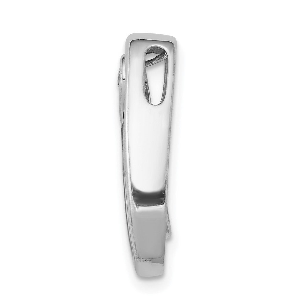 14K Weißgold 1/3ct. Blau/white Echt Diamant Gedreht Tropfen Kette Anhänger