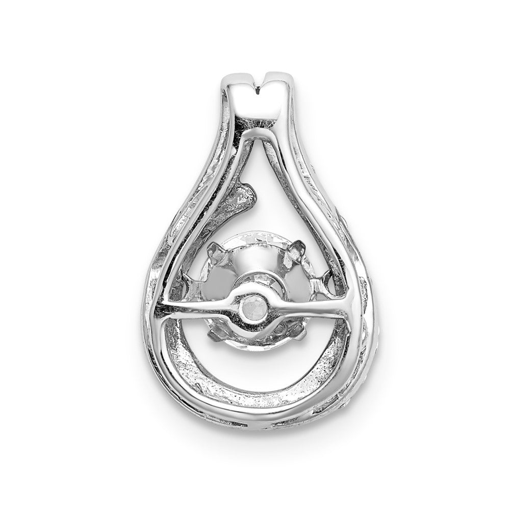 14K Bicolor Gold Anhänger mit 0,5 ct. lebhaften echten Diamanten in Tropfenform zum Gleiten