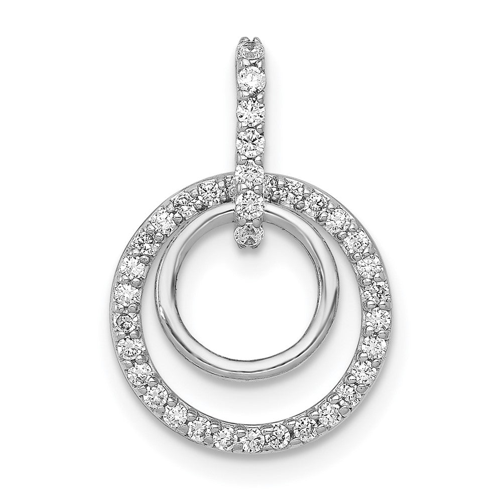 14K Weißgold 0,25 ct. Laborgezüchteter Diamant VS/SI+ G+ Doppelkreis-Baumelanhänger