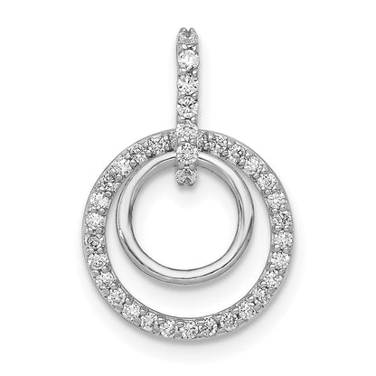14K Weißgold 0,25 ct. Laborgezüchteter Diamant VS/SI+ G+ Doppelkreis-Baumelanhänger