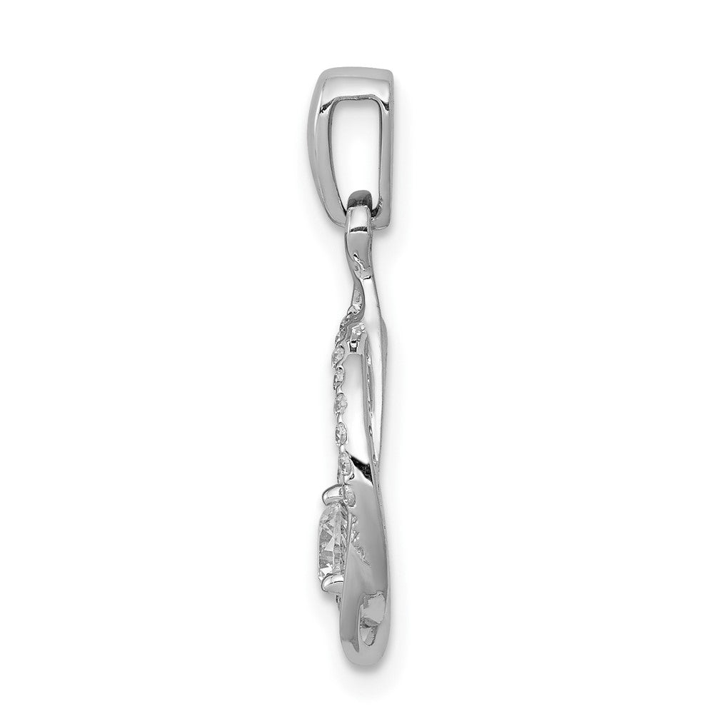 14K Weißgold Anhänger mit Kreis und Tropfen, 0,33 ct. Labor gezüchteten Diamanten VS/SI+ G+