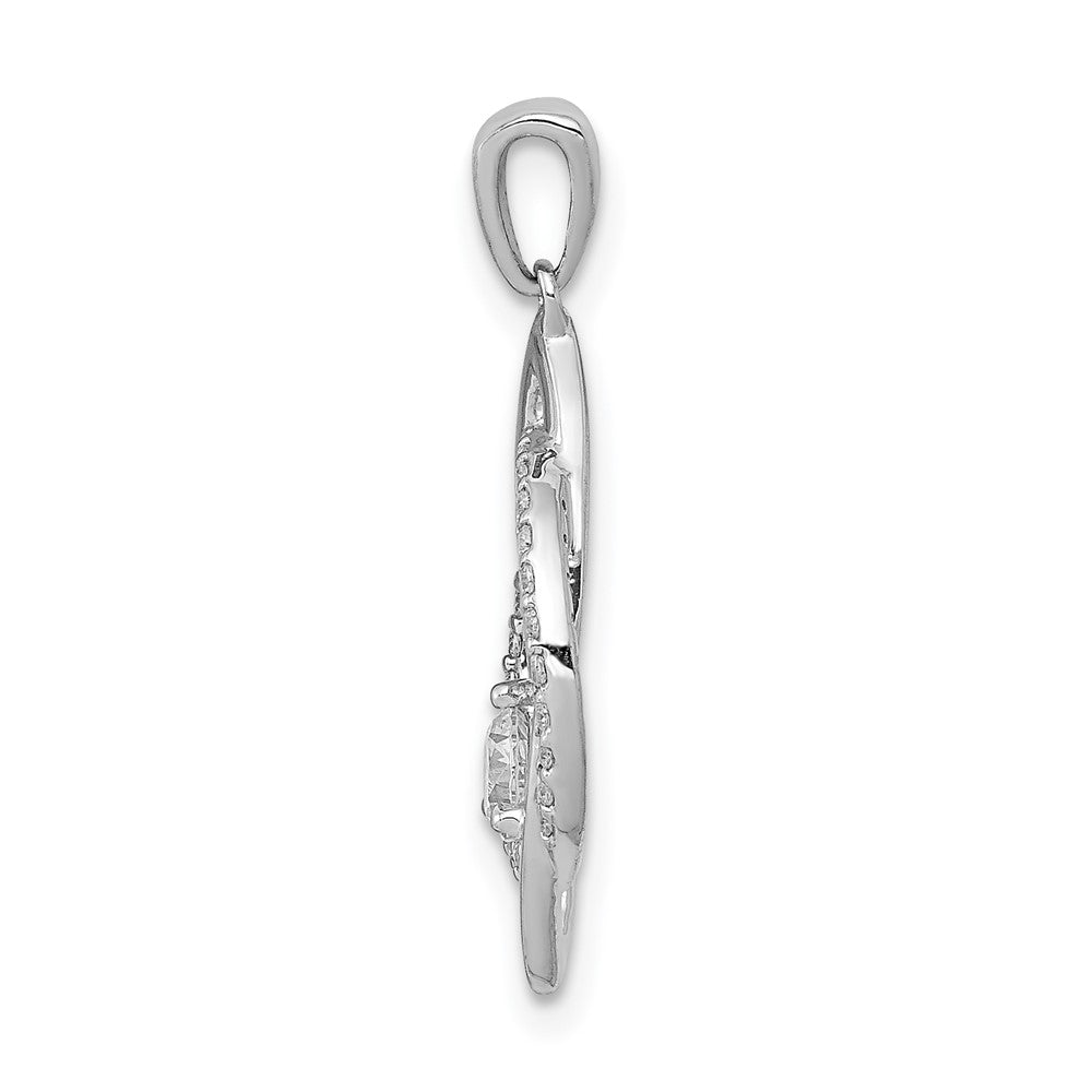 14K Weißgold Anhänger mit 0,3 ct. echtem Diamant, ausgefallener Kreis-Form