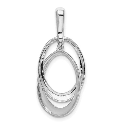 10K Weißgold 1/20ct. Diamant Doppelt Oval Anhänger