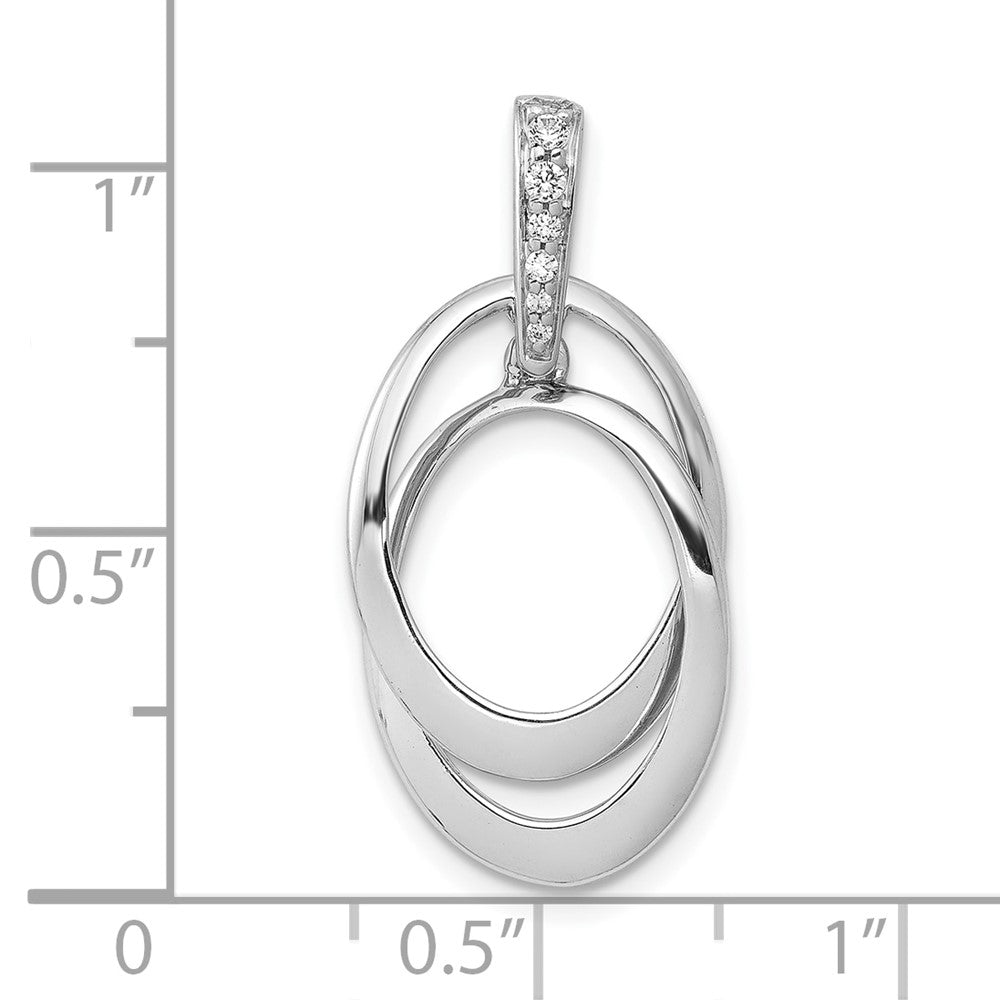 10K Weißgold 1/20ct. Diamant Doppelt Oval Anhänger