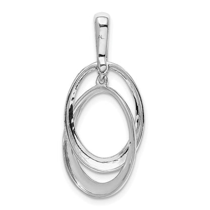 14K Weißgold Anhänger mit 0,05 ct. echtem Diamant, doppeltes Oval