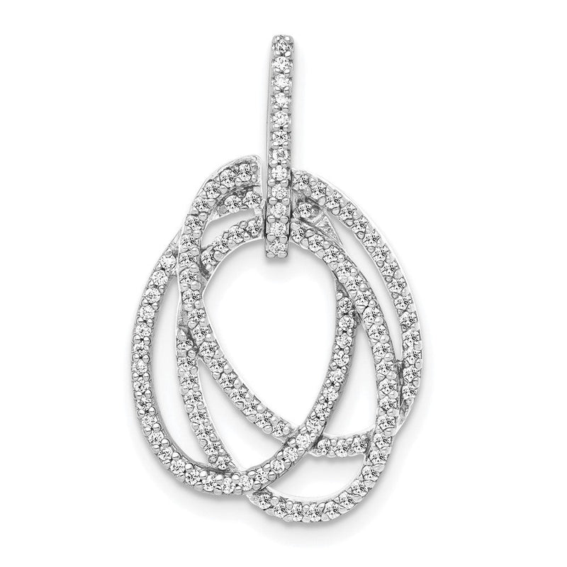 14K Weißgold 14K Weißgold 1/3 Karat Im Labor Gezüchtet Diamant Vs/si+ G+ Komplett Intertwined Oval Anhänger