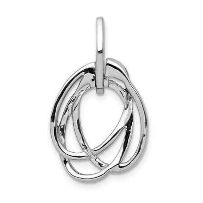 14K Weißgold Anhänger mit verschlungenen Ovalen, 0,33 ct. weißen/schwarzen echten Diamanten