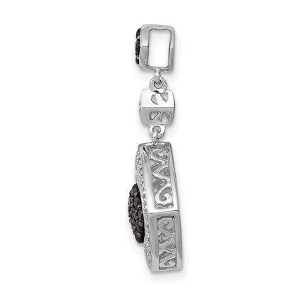 14K Weißgold 14K Weißgold 1/4ct. Weiß und Blau Diamant Hängend Anhänger